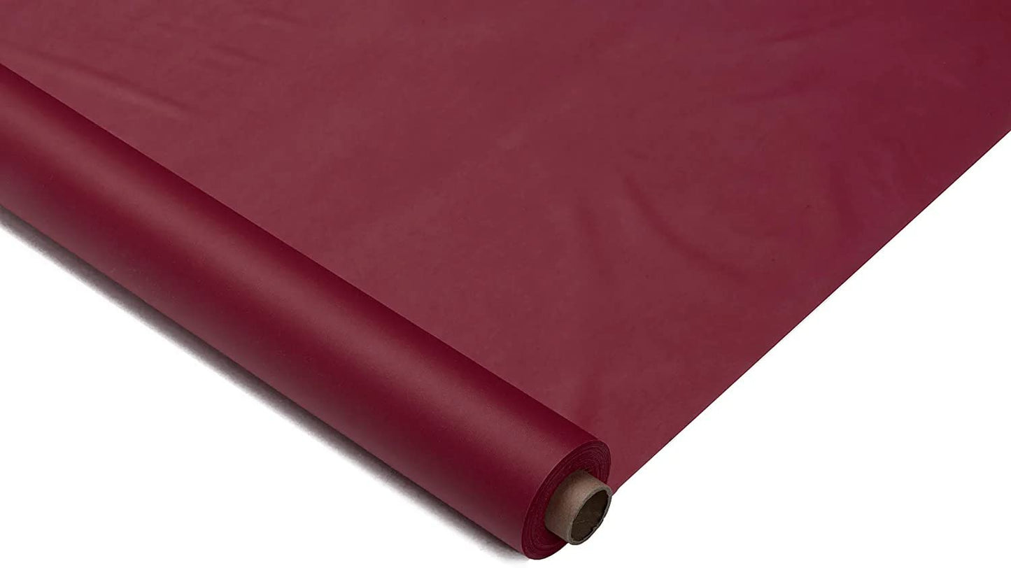Venuscello® 8M Burgundy Banqueting Roll Tablecloth Paper Table Cover Roll for Wedding Party at Home Buffet Dinner and Ideal Solution to Protect Dining Table