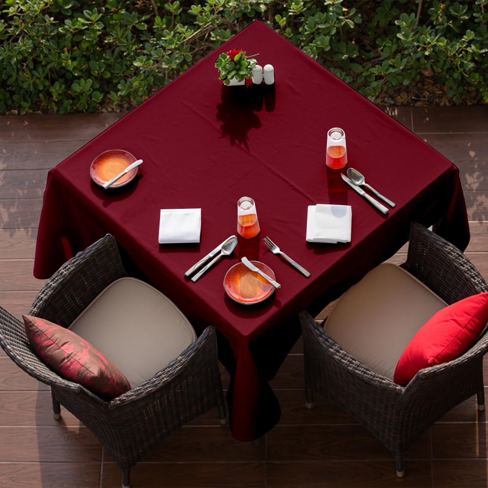 Venuscello® 8M Burgundy Banqueting Roll Tablecloth Paper Table Cover Roll for Wedding Party at Home Buffet Dinner and Ideal Solution to Protect Dining Table