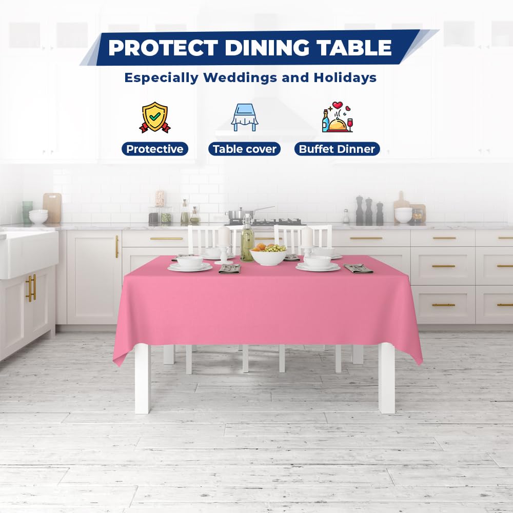 Venuscello® 8m Pink Banqueting Roll Tablecloth Paper Table Cover Roll for Wedding Party at Home, Buffet Dinner and Ideal Solution to Protect Dining Table