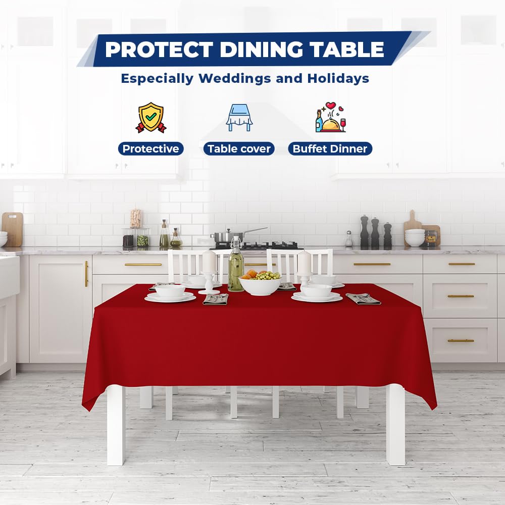 Venuscello® Banquet Roll 8M | Red Paper Banqueting Roll for Wedding Buffet Dinner Home Large Disposable Table Paper Cloth Cover