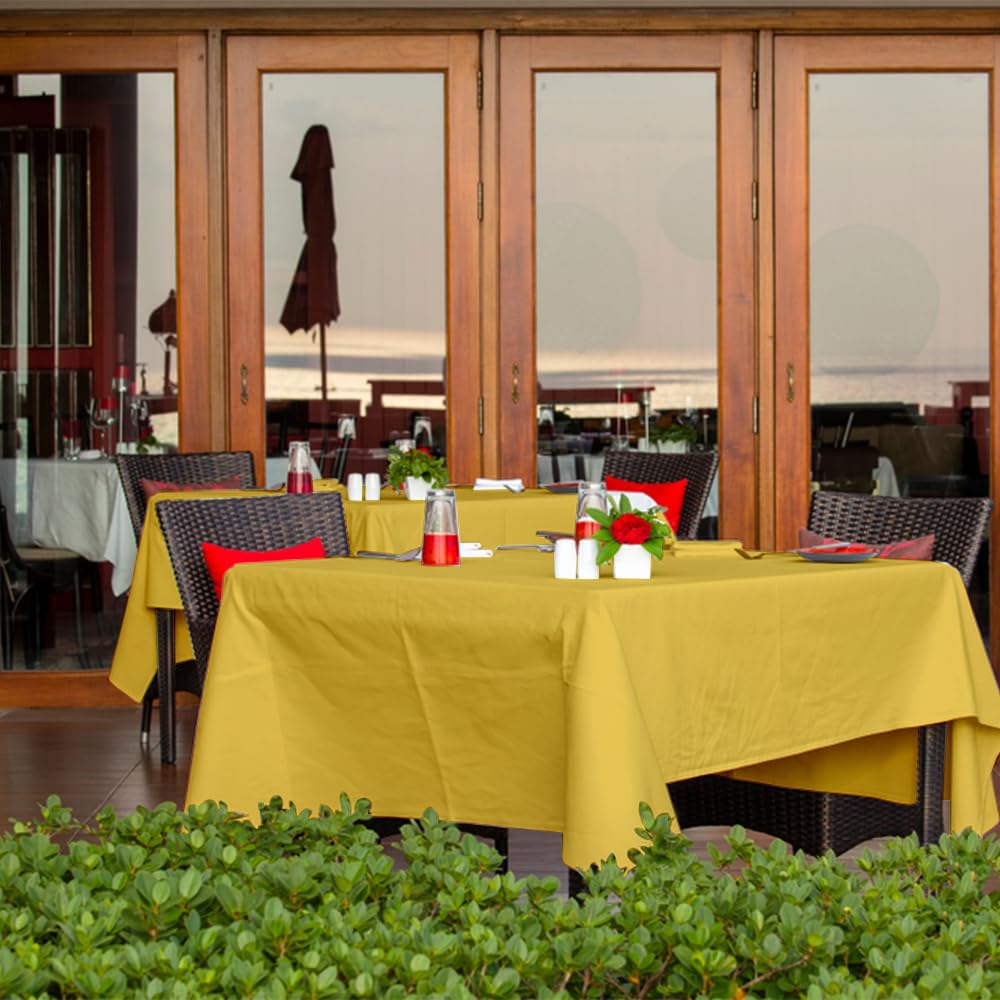 Venuscello® 8m Yellow Banqueting Roll, Tablecloth, Paper Table Cover Roll for Wedding Party at Home, Buffet Dinner and Ideal Solution to Protect Dining Table