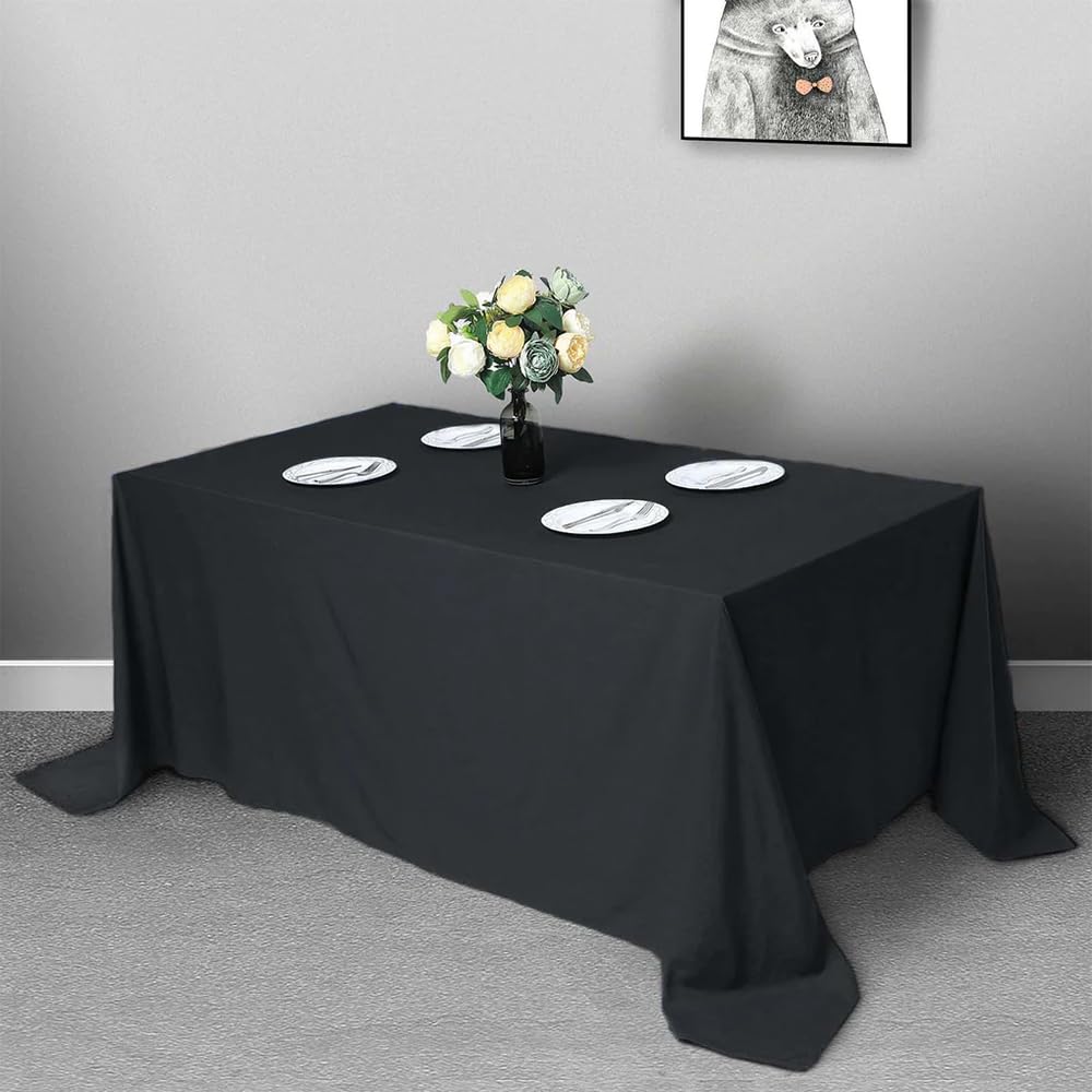 Venuscello® 25 x Black Paper Table Cloth Square Tabletop Disposable Folded Cover to Protect Table for Birthday Party - 90cm x 90cm