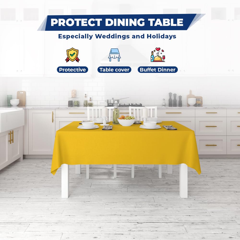 Venuscello® 8m Yellow Banqueting Roll, Tablecloth, Paper Table Cover Roll for Wedding Party at Home, Buffet Dinner and Ideal Solution to Protect Dining Table