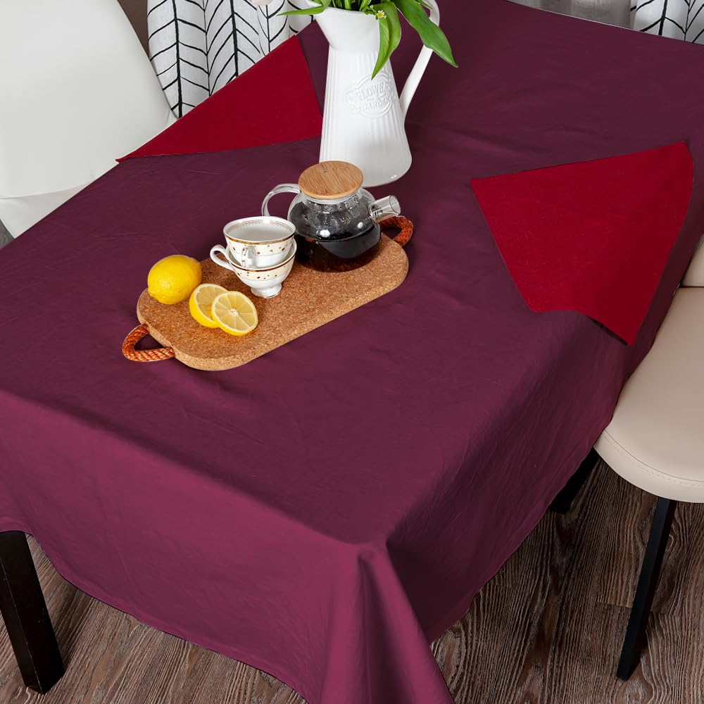 Venuscello® 25 x Burgundy Paper Table Cloth Square Tabletop Disposable Folded Cover to Protect Table for Birthday Party - 90cm x 90cm