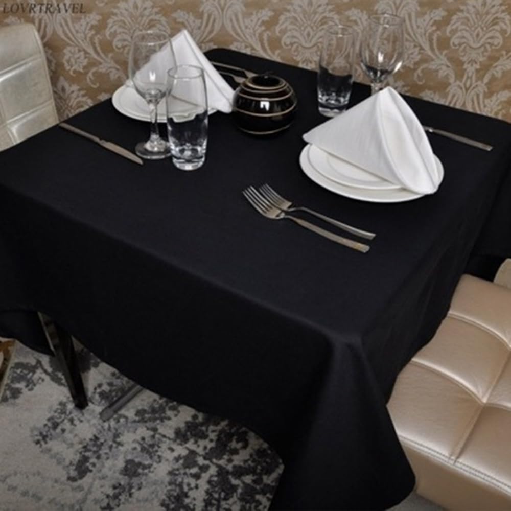 Venuscello® 25 x Black Paper Table Cloth Square Tabletop Disposable Folded Cover to Protect Table for Birthday Party - 90cm x 90cm