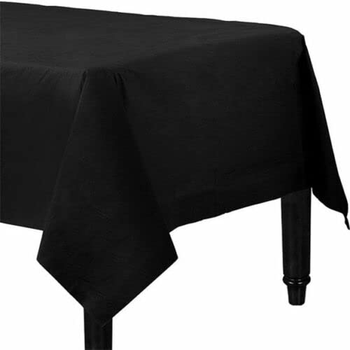 Venuscello® 25 x Black Paper Table Cloth Square Tabletop Disposable Folded Cover to Protect Table for Birthday Party - 90cm x 90cm