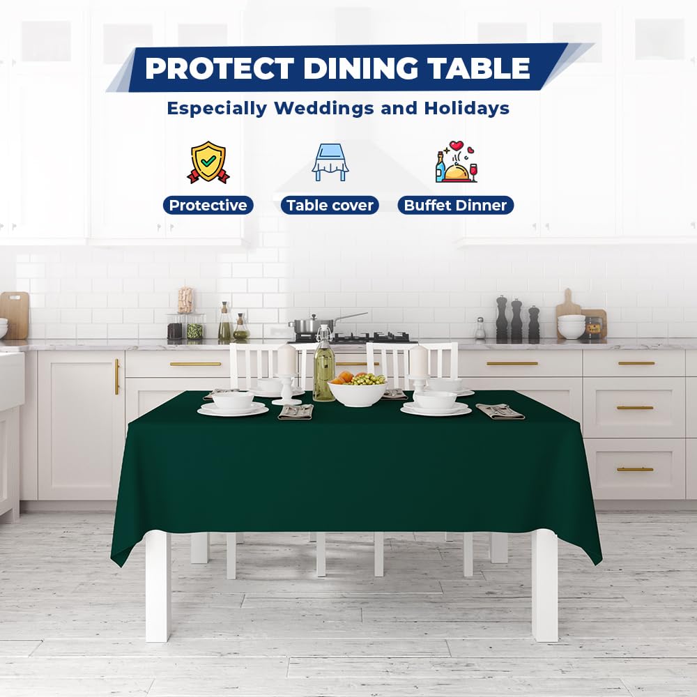 Venuscello® Dark Green Banquet Roll 8m x 120cm Paper Banqueting Table Cover for Wedding Buffet Dinner Home Large Disposable Table Paper Cloth