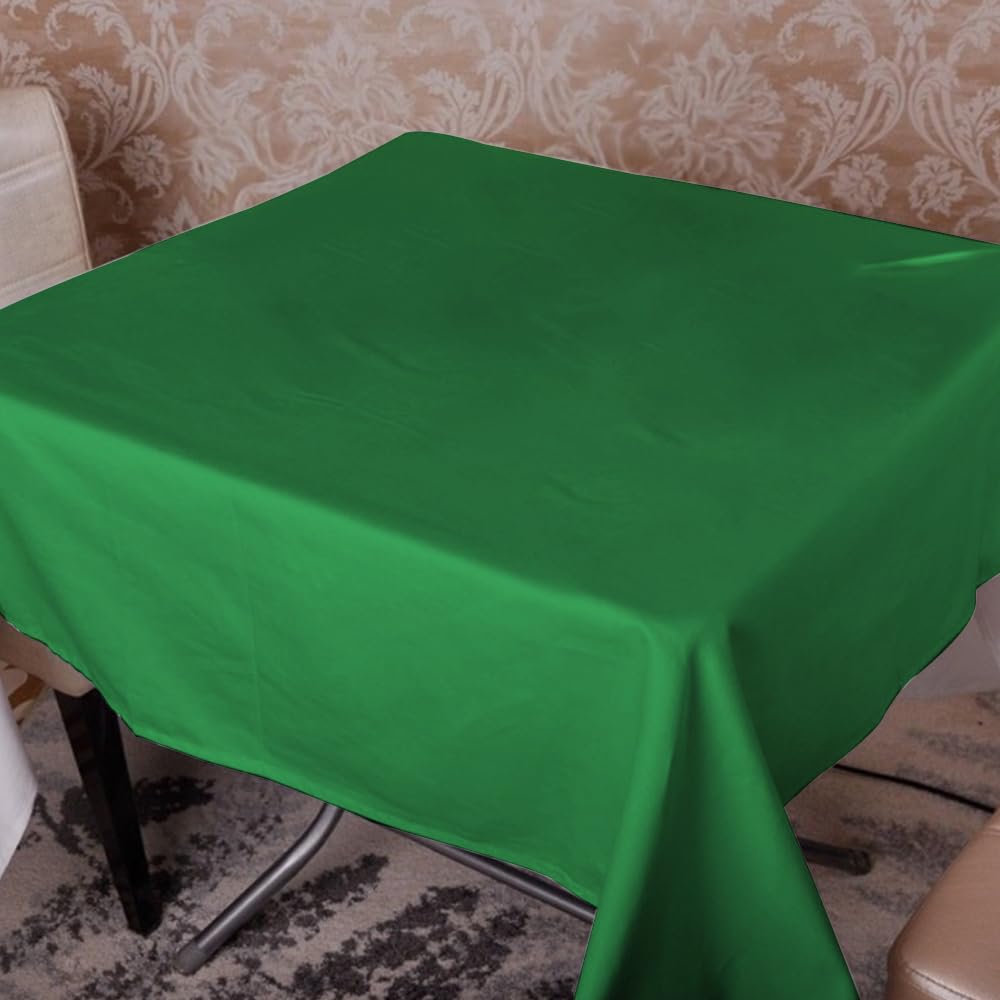 Venuscello® 25 x Green Paper Table Cloth Square Tabletop Disposable Folded Cover to Protect Table for Birthday Party - 90cm x 90cm