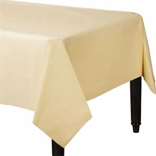 Venuscello® 25 x Cream Paper Table Cloth Square Tabletop Disposable Folded Cover to Protect Table for Birthday Party - 90cm x 90cm