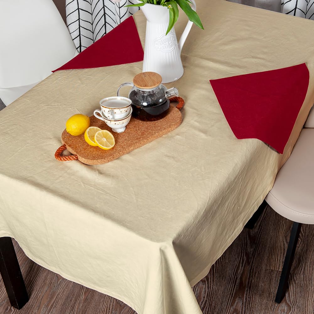 Venuscello® 25 x Ivory Paper Table Cloth Square Tabletop Disposable Folded Cover to Protect Table for Birthday Party - 90cm x 90cm