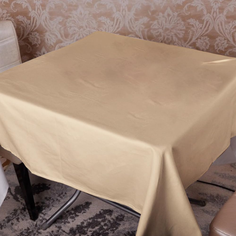 Venuscello® 25 x Ivory Paper Table Cloth Square Tabletop Disposable Folded Cover to Protect Table for Birthday Party - 90cm x 90cm