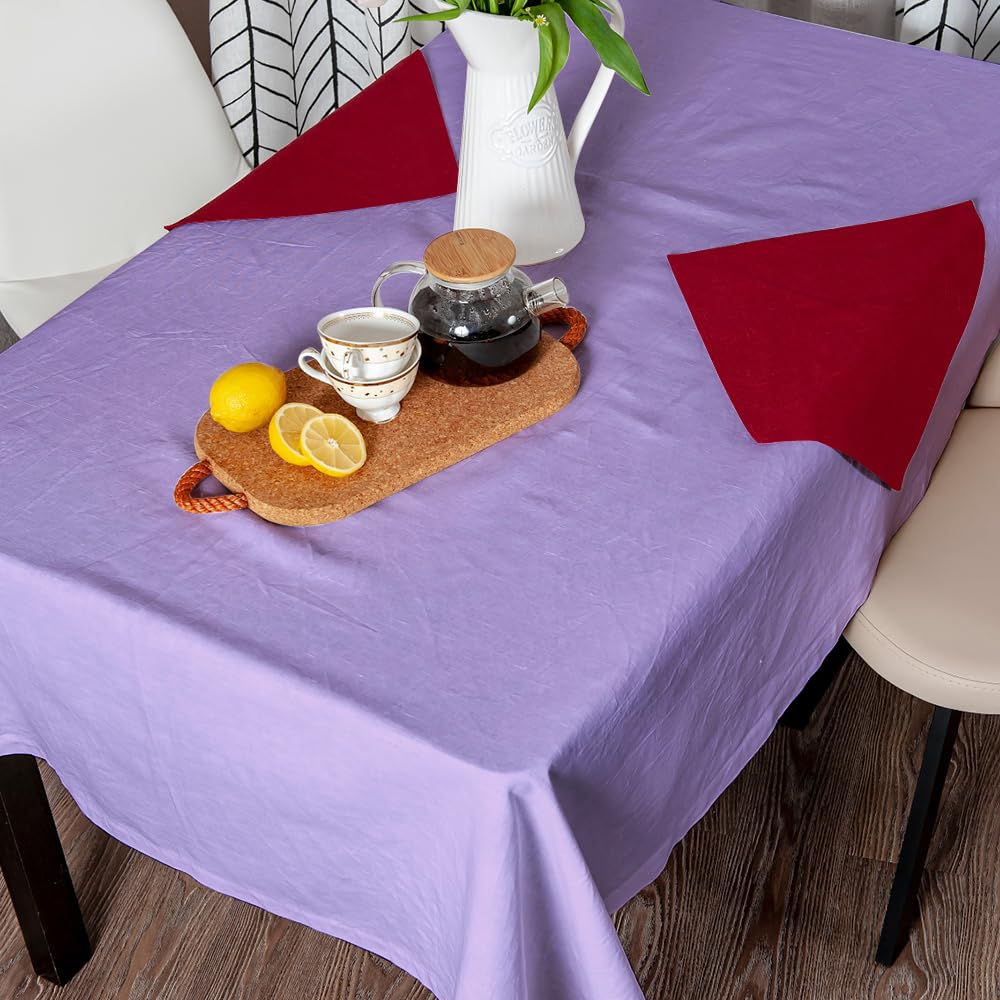 Venuscello® 25 x Paper Table Cloth Square Tabletop Disposable Folded Cover to Protect Table for Birthday Party - Lilac (Purple) - 90cm x 90cm