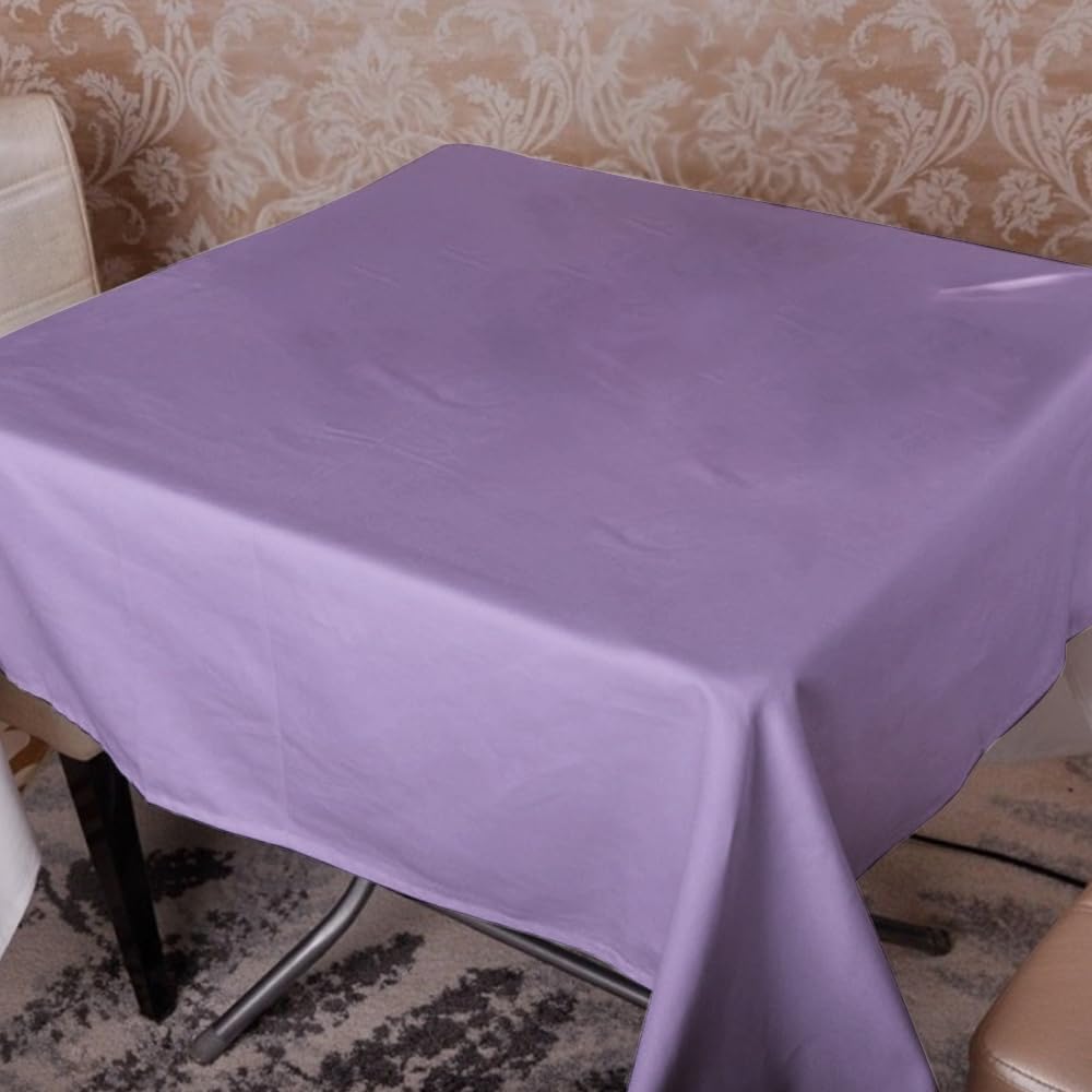 Venuscello® 25 x Paper Table Cloth Square Tabletop Disposable Folded Cover to Protect Table for Birthday Party - Lilac (Purple) - 90cm x 90cm