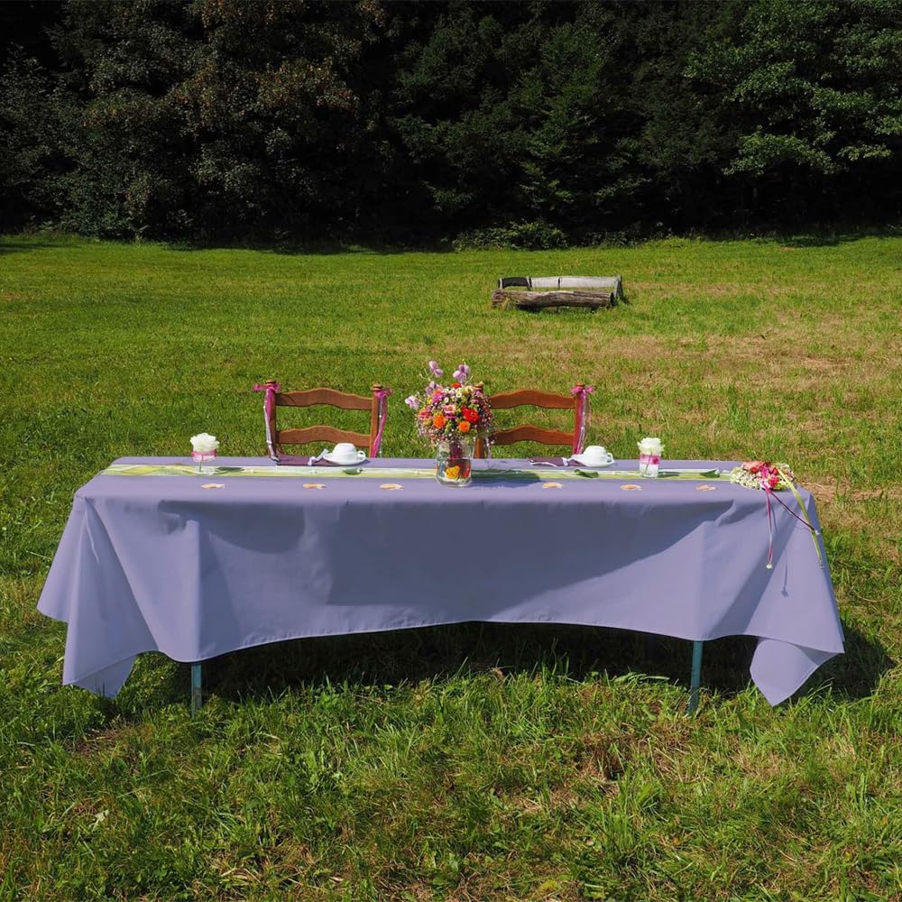 Venuscello® 25 x Paper Table Cloth Square Tabletop Disposable Folded Cover to Protect Table for Birthday Party - Lilac (Purple) - 90cm x 90cm