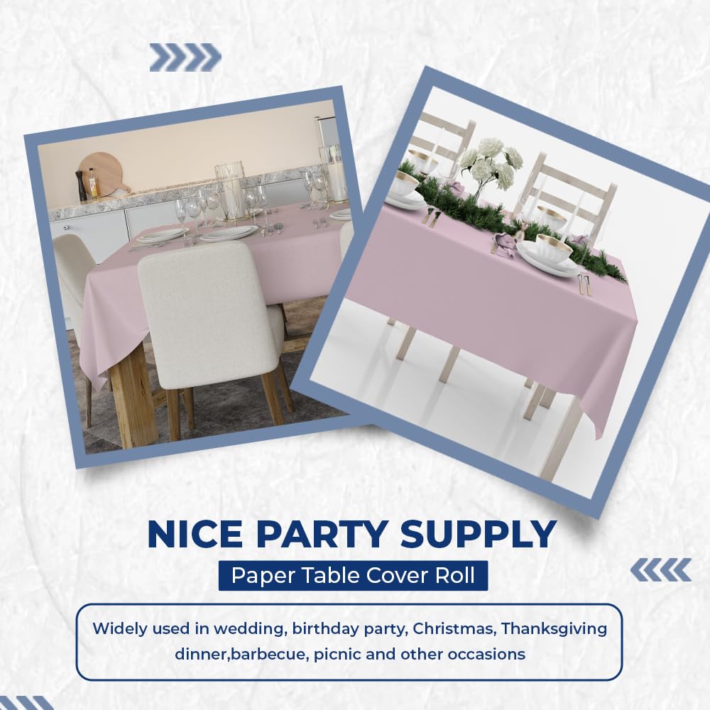 Venuscello® Lilac Banquet Roll 25m x 120cm Paper Banqueting Table Cover for Wedding Buffet Dinner Home Large Disposable Table Paper Cloth