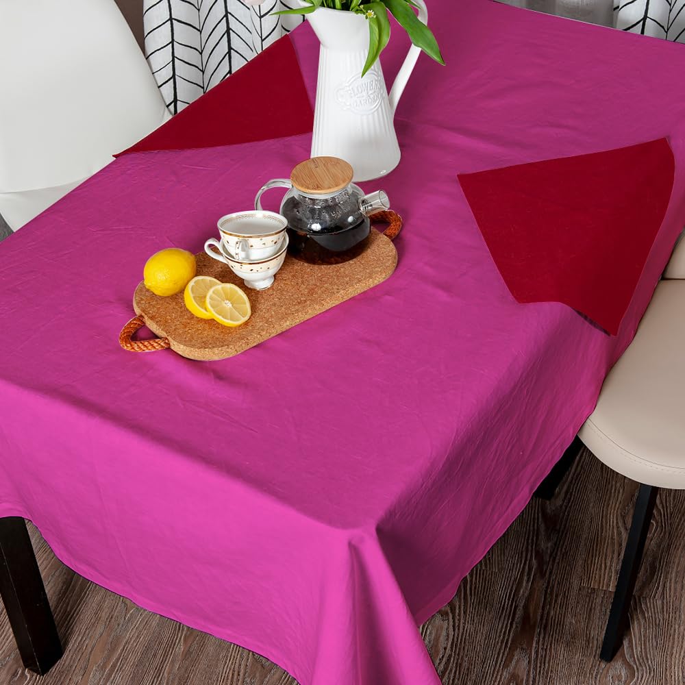 Venuscello® 25 x Pink Paper Table Cloth Square Tabletop Disposable Folded Cover to Protect Table for Birthday Party - 90cm x 90cm