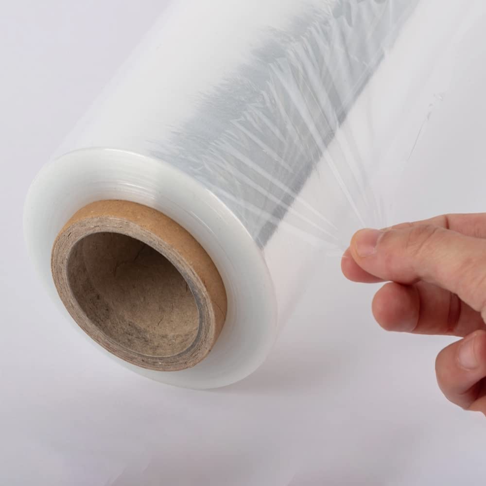 Venuscello® 3 Rolls x 400mm Pallet Wrap Clear Stretch Shrink Wrapping Roll Non Extended Core 23mu Thick, 750g Cling Film | Water Proof & Tear Resistant for Secure Industrial Packaging & House Moving