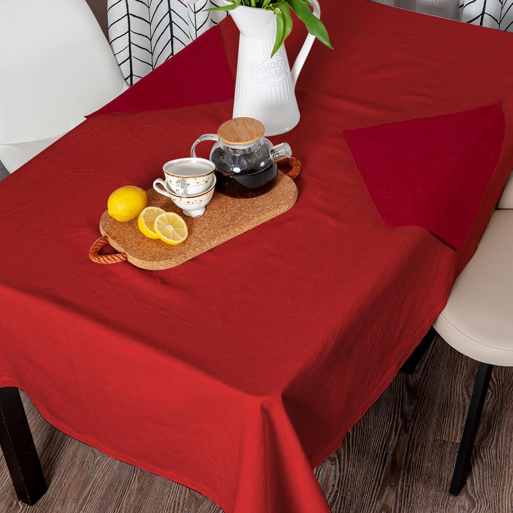 Venuscello® 25 x Red Paper Table Cloth Square Tabletop Disposable Folded Cover to Protect Table for Birthday Party - 90cm x 90cm