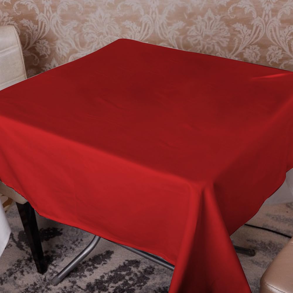 Venuscello® 25 x Red Paper Table Cloth Square Tabletop Disposable Folded Cover to Protect Table for Birthday Party - 90cm x 90cm