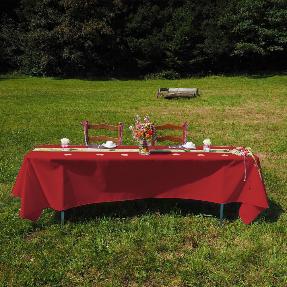 Venuscello® 25 x Red Paper Table Cloth Square Tabletop Disposable Folded Cover to Protect Table for Birthday Party - 90cm x 90cm