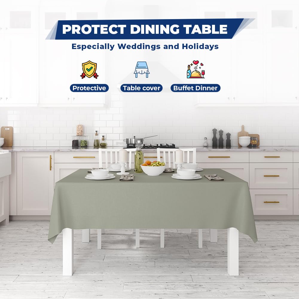 Venuscello® Silver Banquet Roll 8m x 120cm Paper Banqueting Table Cover for Wedding Buffet Dinner Home Large Disposable Table Paper Cloth