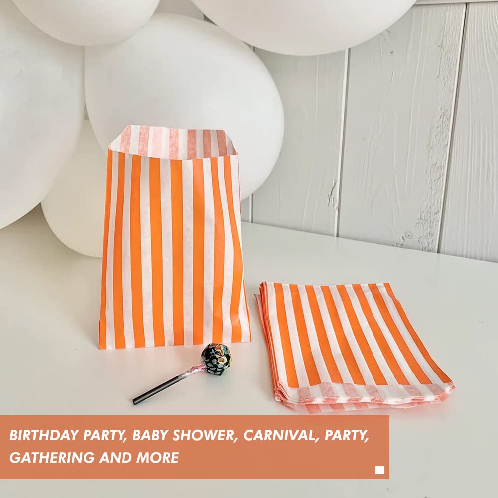 Venuscello® Candy Stripe Paper Bags 5" X 7" - (Pack of 100)