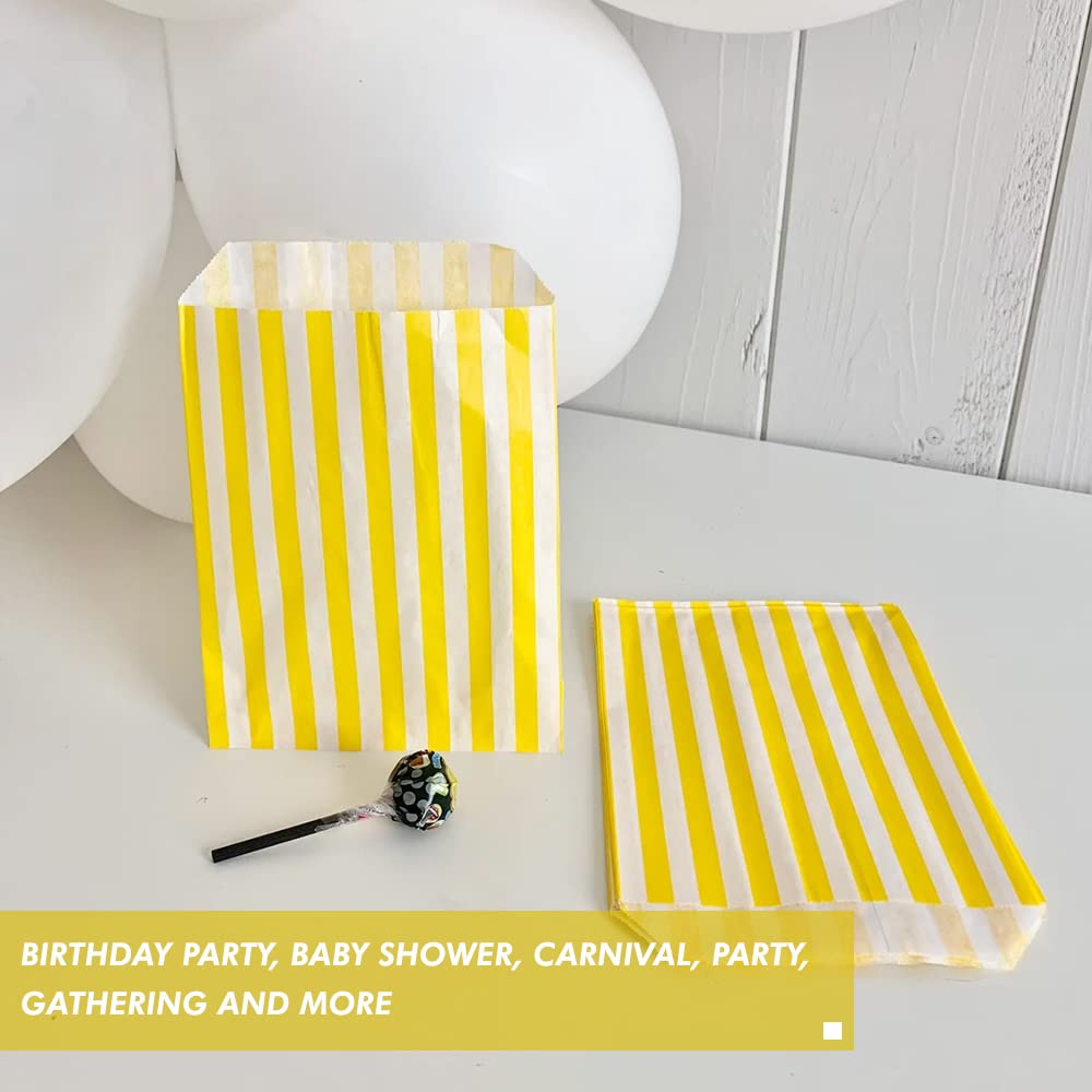 Venuscello® Candy Stripe Paper Bags 5" X 7" - (Pack of 100)