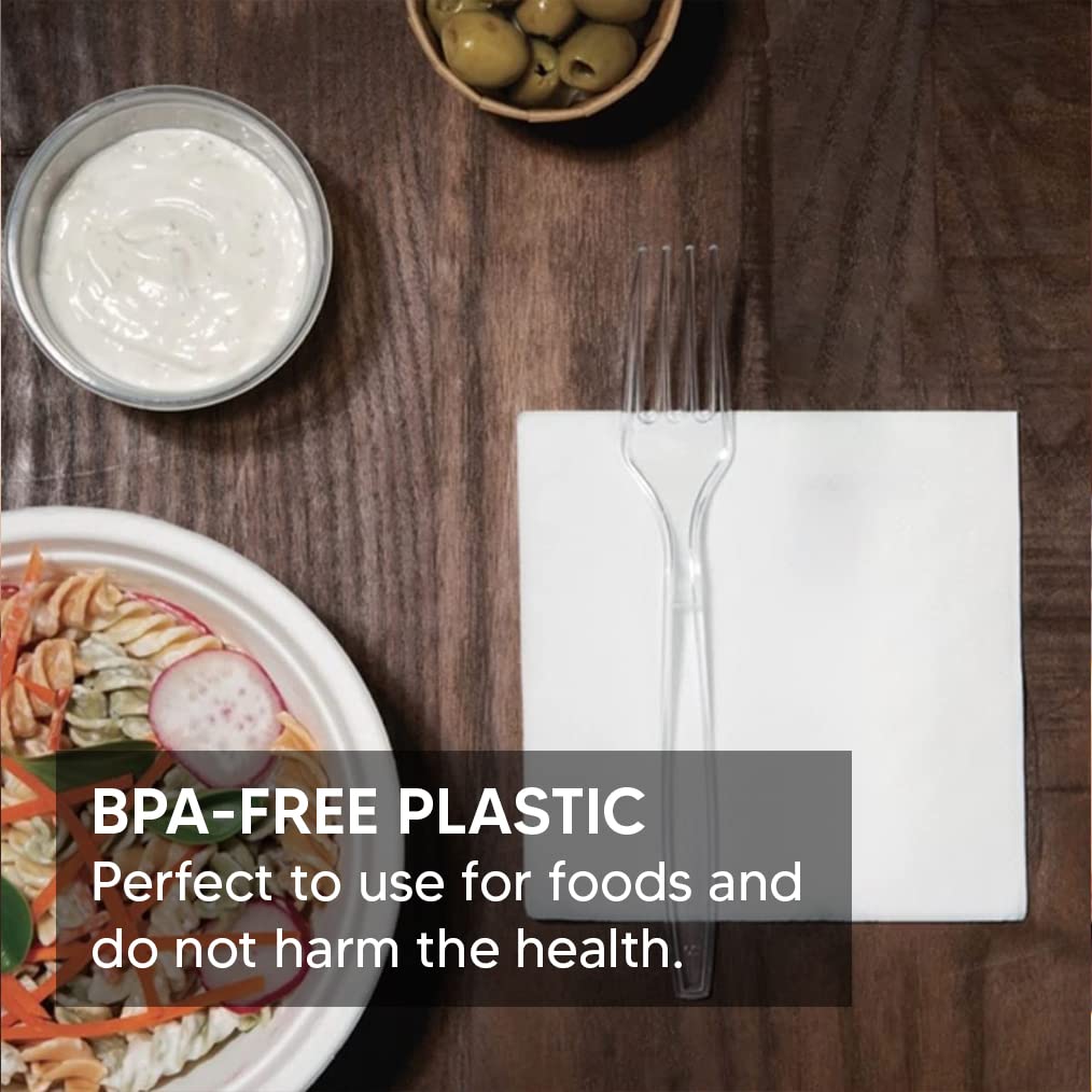 Venuscello® 50 x Plastic Cutlery Set - Spoon/Fork/Knife - Reusable & Washable, Heavy Duty Cutlery, Long Tablespoon - Ideal for Birthday, Parties, Camping & Catering