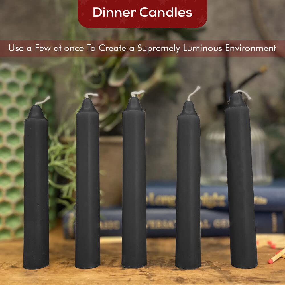 Venuscello® 25 x Tapered Dinner Candles Non Drip Unscented Long Burning, Smokeless Which is Made from Pure Paraffin Wax - Multicoloured - 190mm