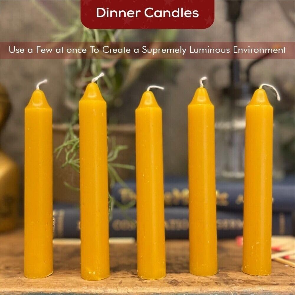 Venuscello® 25 x Tapered Dinner Candles Non Drip Unscented Long Burning, Smokeless Which is Made from Pure Paraffin Wax - Multicoloured - 190mm