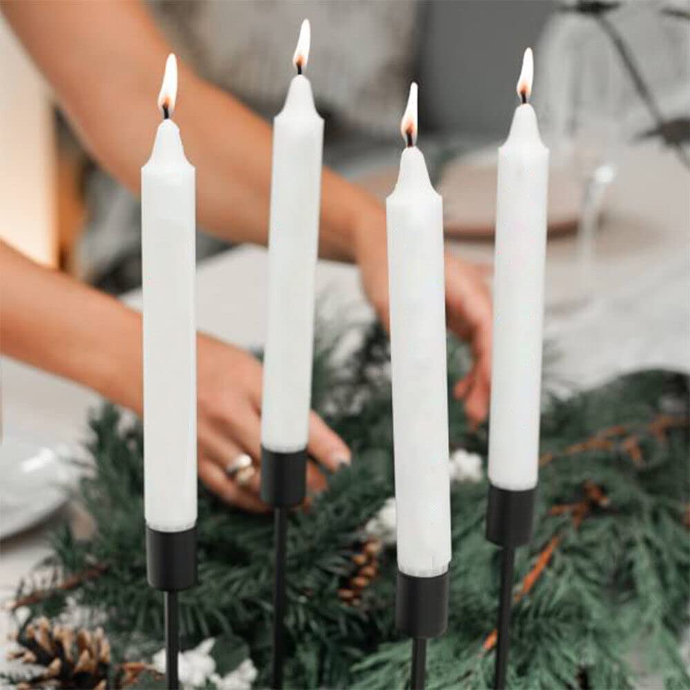 Venuscello® 25 x Tapered Dinner Candles Non Drip Unscented Long Burning, Smokeless Which is Made from Pure Paraffin Wax - Multicoloured - 190mm