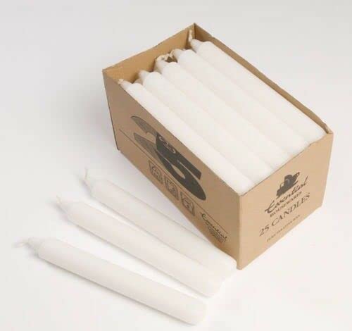 Venuscello® 25 x Tapered Dinner Candles Non Drip Unscented Long Burning, Smokeless Which is Made from Pure Paraffin Wax - Multicoloured - 190mm