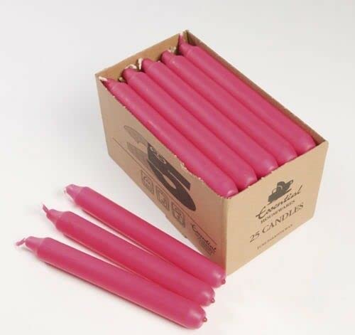 Venuscello® 25 x Tapered Dinner Candles Non Drip Unscented Long Burning, Smokeless Which is Made from Pure Paraffin Wax - Multicoloured - 190mm