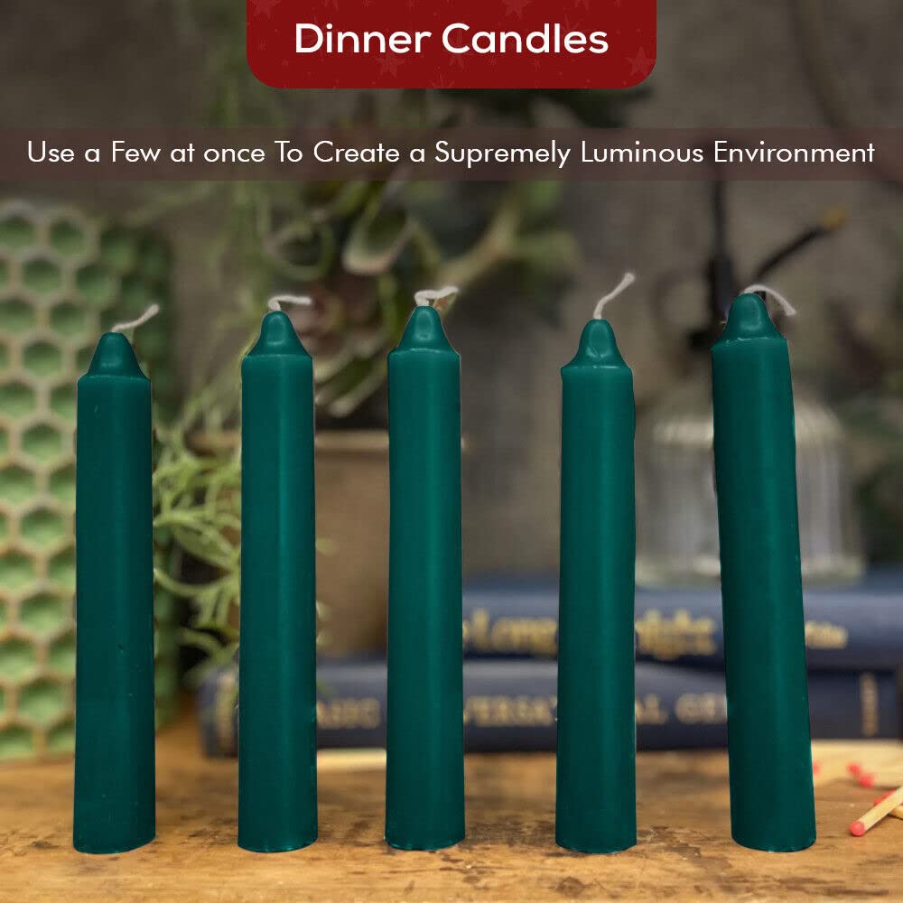 Venuscello® 25 x Tapered Dinner Candles Non Drip Unscented Long Burning, Smokeless Which is Made from Pure Paraffin Wax - Multicoloured - 190mm