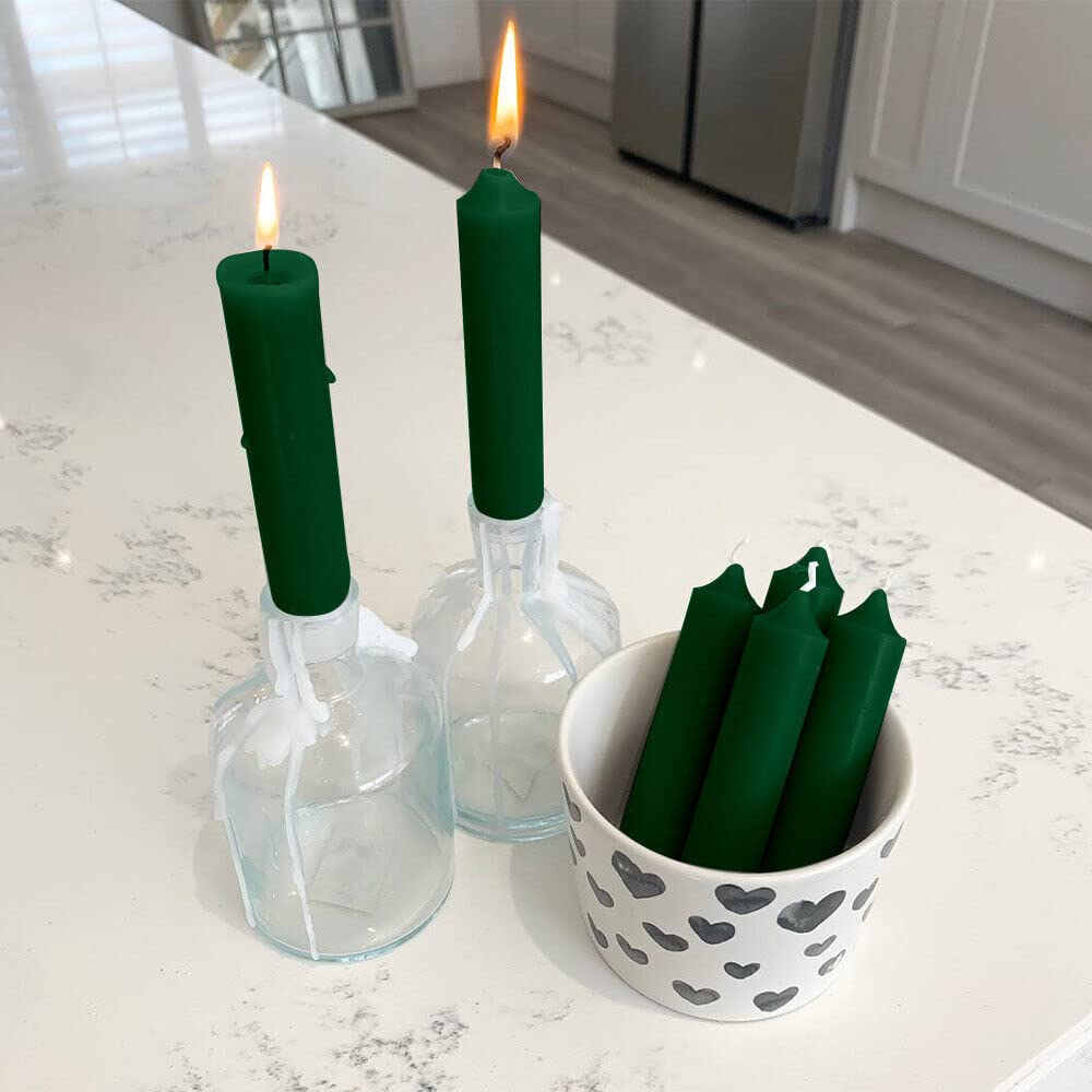 Venuscello® 25 x Tapered Dinner Candles Non Drip Unscented Long Burning, Smokeless Which is Made from Pure Paraffin Wax - Multicoloured - 190mm