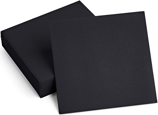 Venuscello® Black Serviettes Tissues Paper Napkin 2ply Serviettes, Disposable & Recyclable, Tissue for Wedding, Birthday Party - 24cm x 24cm