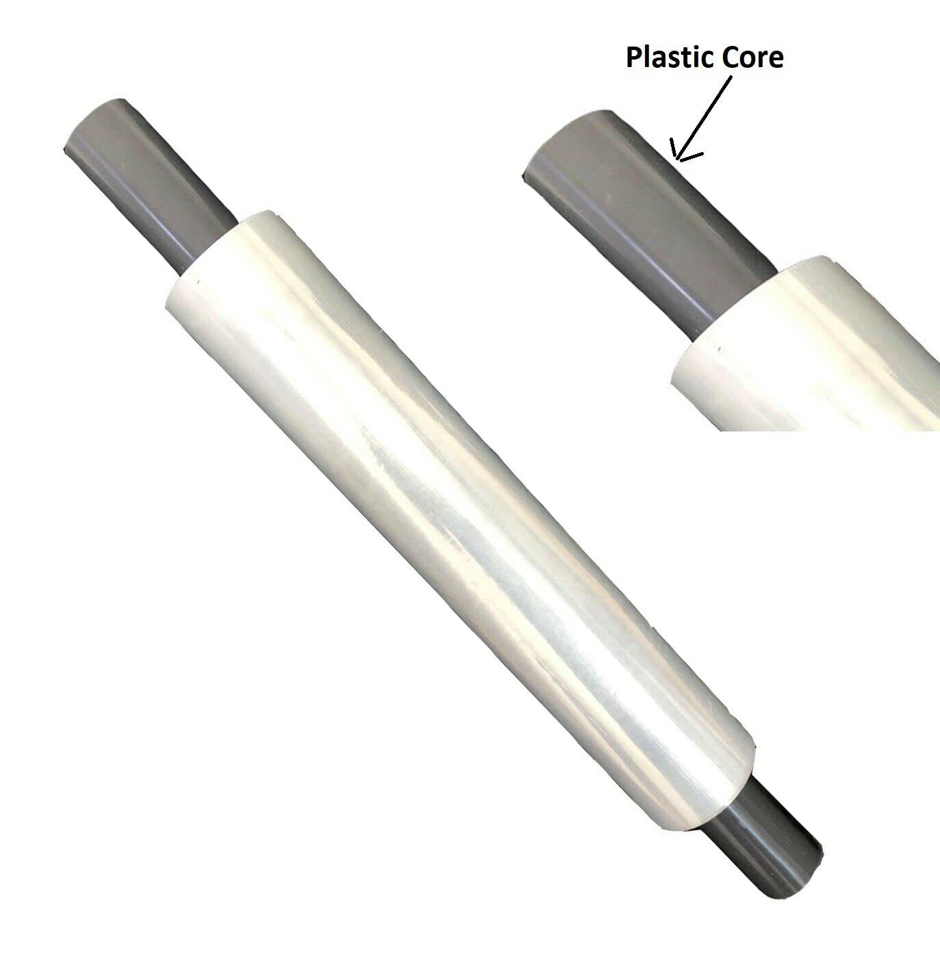Venuscello® Pallet Stretch Shrink Cling Film Clear Extended Core Polythene Plastic Wrap Rolls for Moving, Secure Packaging, Wrap Parcel for Secure Shipping - 400mm x 300m 20mu