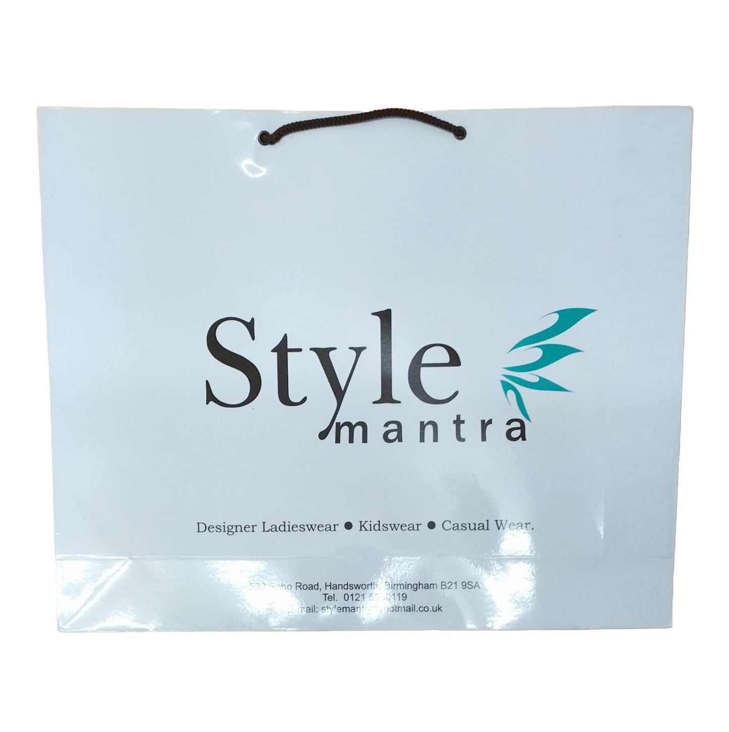 Venuscello® Fashion Cloths Shopping Paper Bags with Rope Handle White Kraft Carrier Shops Designer Printed Bags - 43 x 34 x 10 cm