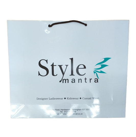 Venuscello® Fashion Cloths Shopping Paper Bags with Rope Handle White Kraft Carrier Shops Designer Printed Bags - 43 x 34 x 10 cm