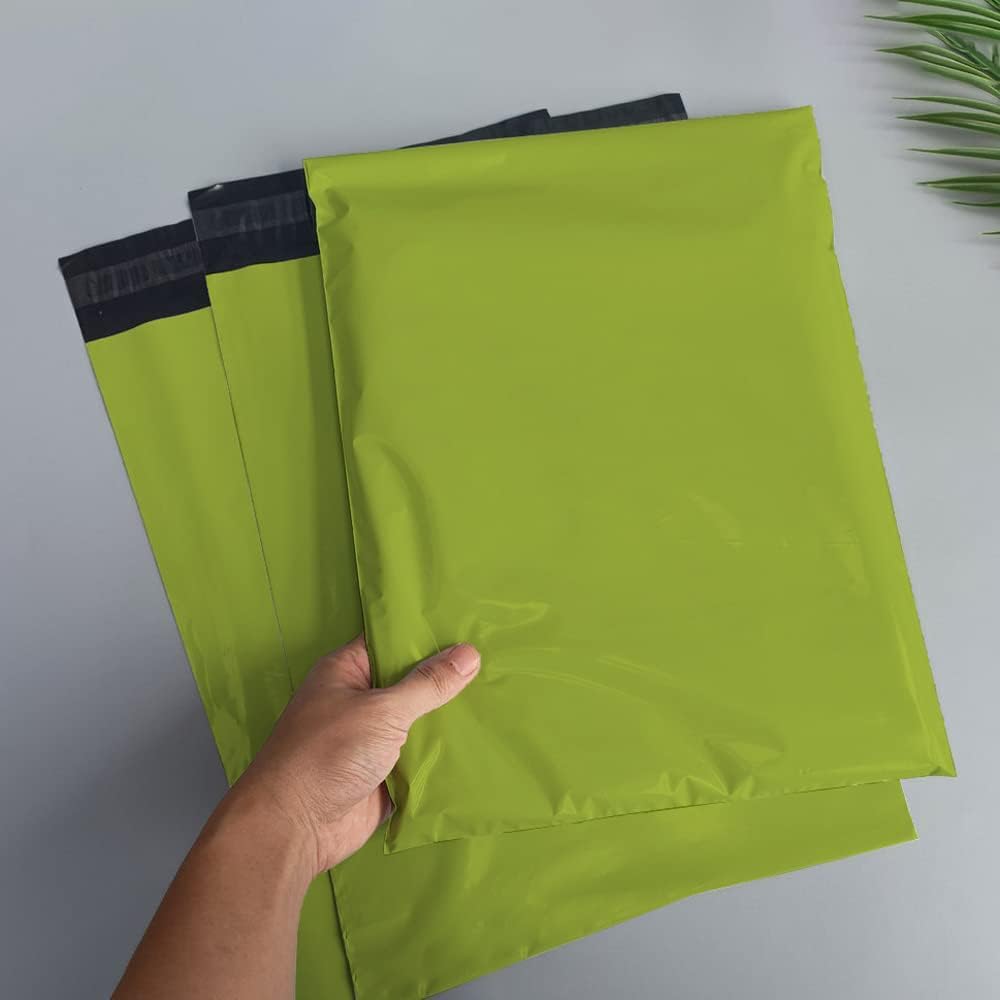 VENUSCELLO® 100 Lime Green Colour Plastic Seal Mailing Bags Postal Bag-Self Seal Packing Packaging Postage Mail Sacks Envelopes Mailers