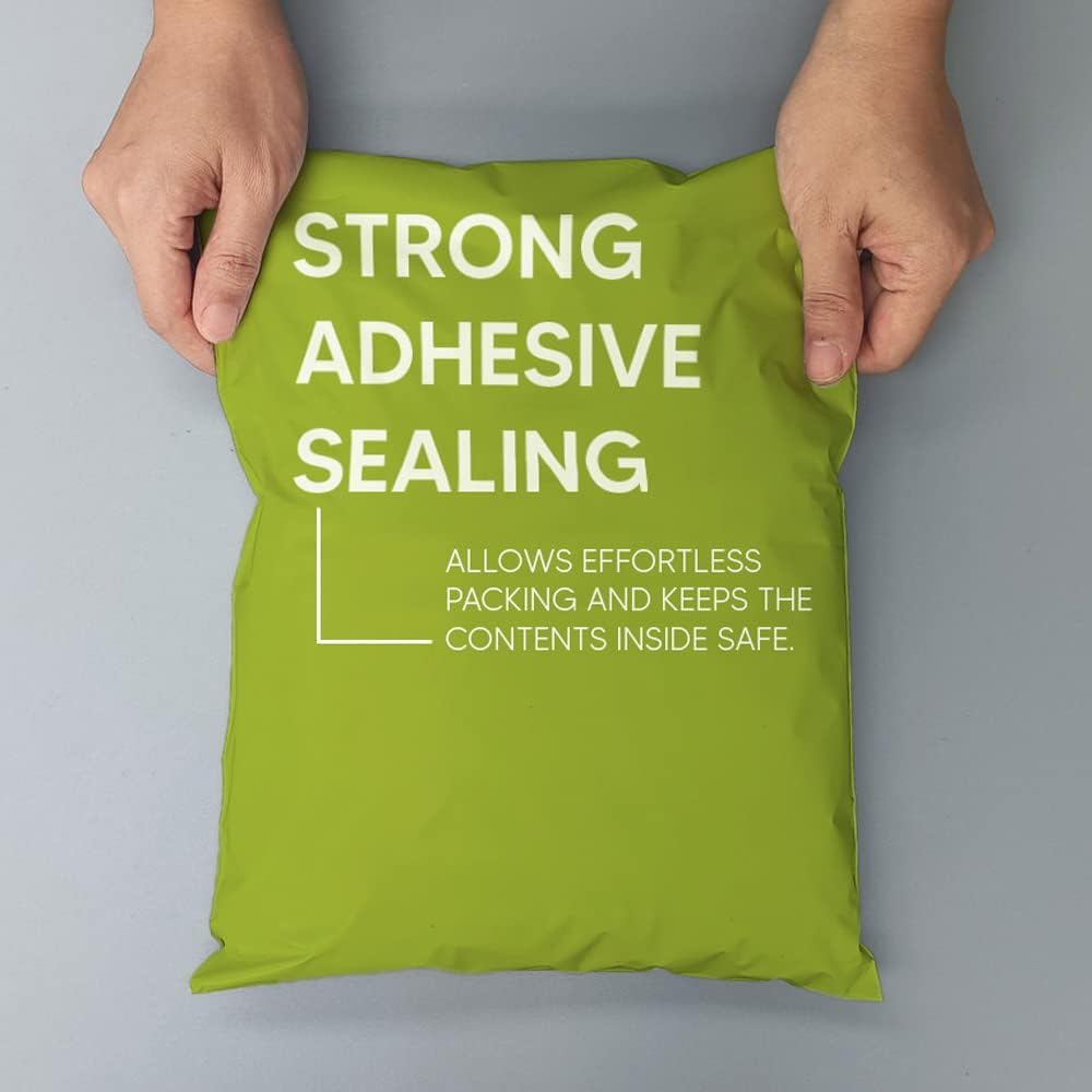 VENUSCELLO® 100 Lime Green Colour Plastic Seal Mailing Bags Postal Bag-Self Seal Packing Packaging Postage Mail Sacks Envelopes Mailers