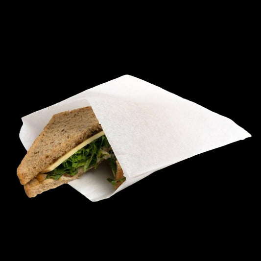 Venuscello® Greaseproof White Kraft Paper Bags for Takeaway Food & Grocery