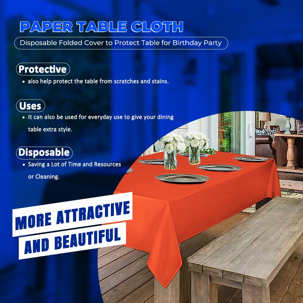 Venuscello® 25 x Paper Table Cover Square Tabletop Disposable Folded Cloth to Protect Table for Birthday Party - 90cm x 90cm