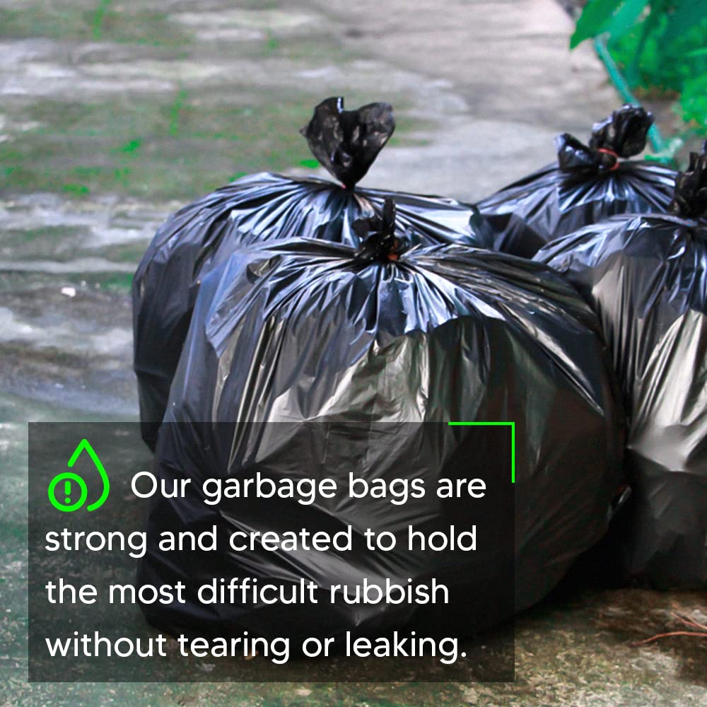 Venuscello® Wheelie Bin Liner Heavy Duty Black Refuse Sacks 18" x 29" x 39" 200 Gauge Rubble Rubbish Bags for Construction Garbage Bio hazard Wastage