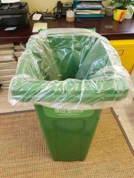 Venuscello® Biodegradable Tie Top Clear Bin Liners – Heavy Duty Compostable Dustbin Wheelie Bags