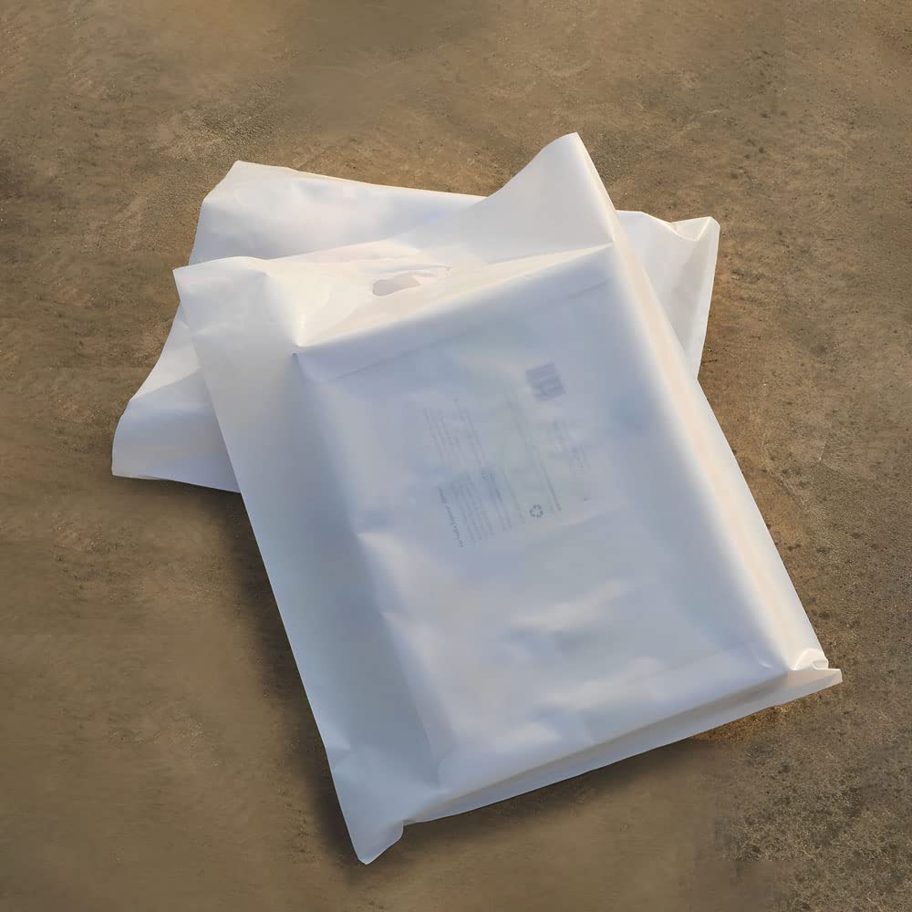 Venuscello® Plain White Patch Handle Carrier Bags Vegetables, Grocery & fruits 22" x 18" x 3" 18 Micron