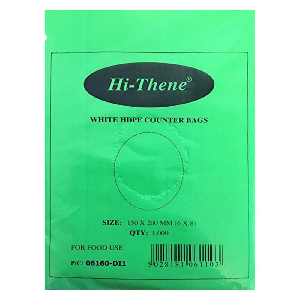 Venuscello® 1000 x Hi-Thene White HDPE Counter polythene Butcher Bags For Food Fruits Vegetables Freezer Storage