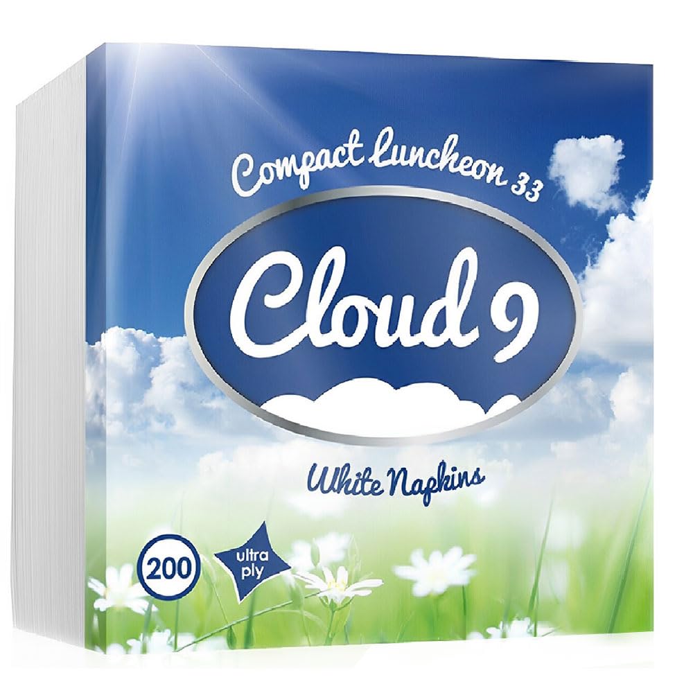 Venuscello® Serviettes Tissue Paper Napkins White Disposable Recyclable Ultra-Ply 33cm for Catering Wedding Birthday Parties Dinner Lunch