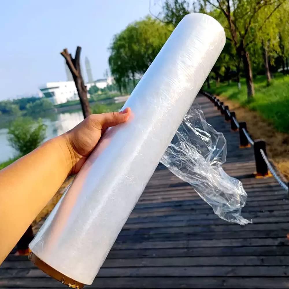 Venuscello Recyclable Sticky Pallet Shrink Wrapping Roll Extended 450mm x 300m 1.9Kg 13 Micron Thickness Cling Film