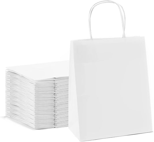 100 x White Twisted Handle Paper Bags
